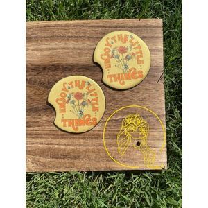 Enjoy The Little Things 2 Pack Handmade Car Coasters